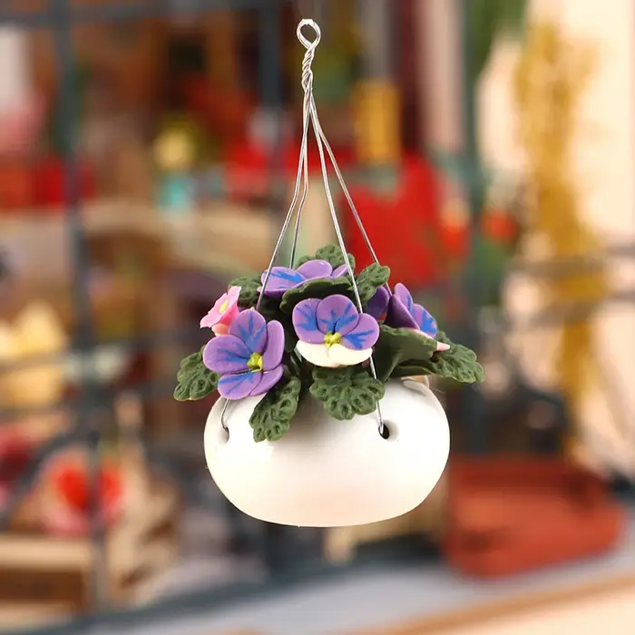 Plantes miniatures en pot pour maison de poupée 1:12, pot de fleurs Phalaenopsis, réservoir suspendu, modèle bonsaï, décoration de jardin pour la maison, accessoires de jouets