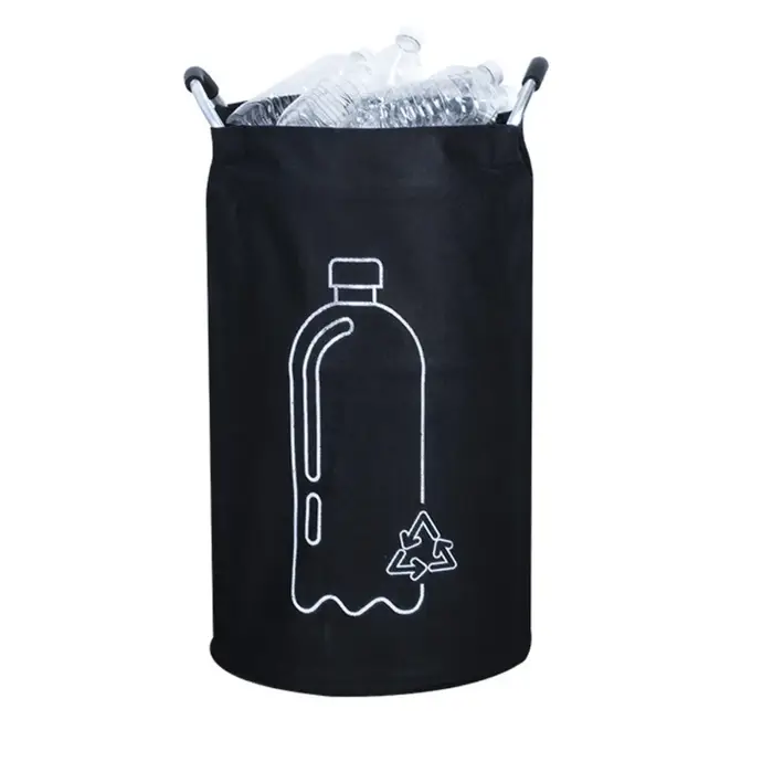 Panier de rangement pour bouteilles vides de 82 L, pliable avec poignée en aluminium, sac collecteur