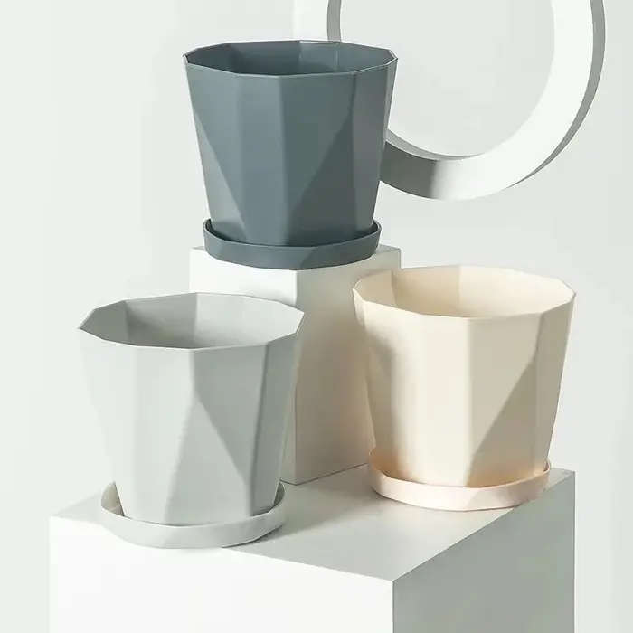Pots de fleurs en plastique de grand diamètre pour plantes succulentes et vertes d'intérieur et d'extérieur, décorations de jardin