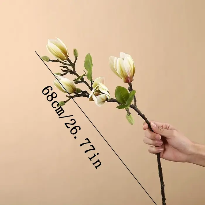 Fleur de Magnolia Artificielle à Branche Unique, Fausse Plante pour Décoration de Maison, Salon, ixd