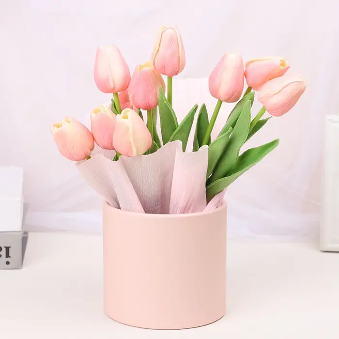 Boîte à fleurs ronde, emballage cadeau