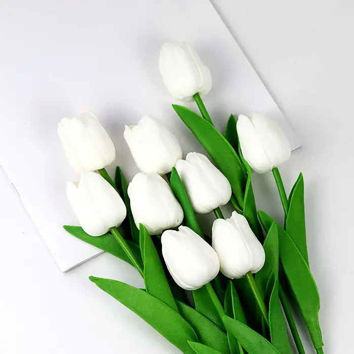 Bouquet de tulipes artificielles en PU au toucher réel