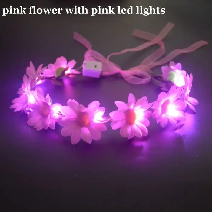 Guirlande d'événement, Couronne de fleurs, Bandeau de fée, Couronne lumineuse LED, Bandeau pour cheveux, Cosplay, Fournitures de fête lumineuse d'anniversaire