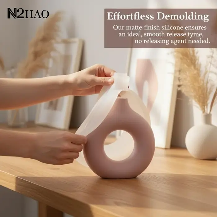 Moule en silicone en forme de donut nordique pour vase, pot de fleurs, mini vase pour arrangement floral, pot, moules en plâtre et résine, décoration intérieure