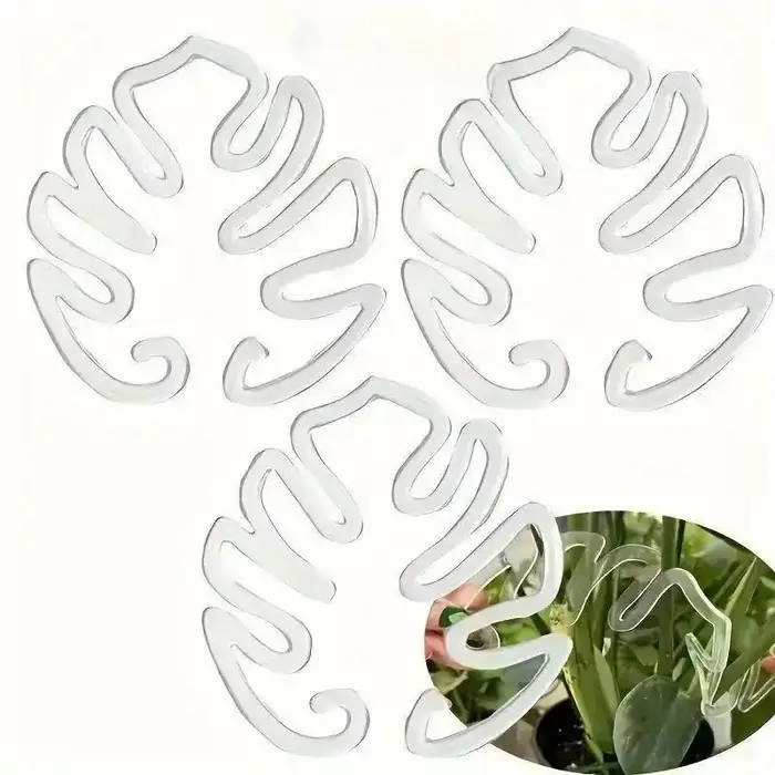 Lot de 10 pinces de support de plantes transparentes et flexibles