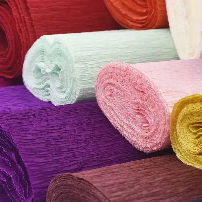 17 couleurs 50x250 cm rouleau de papier crêpe coloré Origami froissé