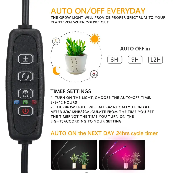 USB LED plante poussent la lumière jardin intérieur 10 niveaux réglables