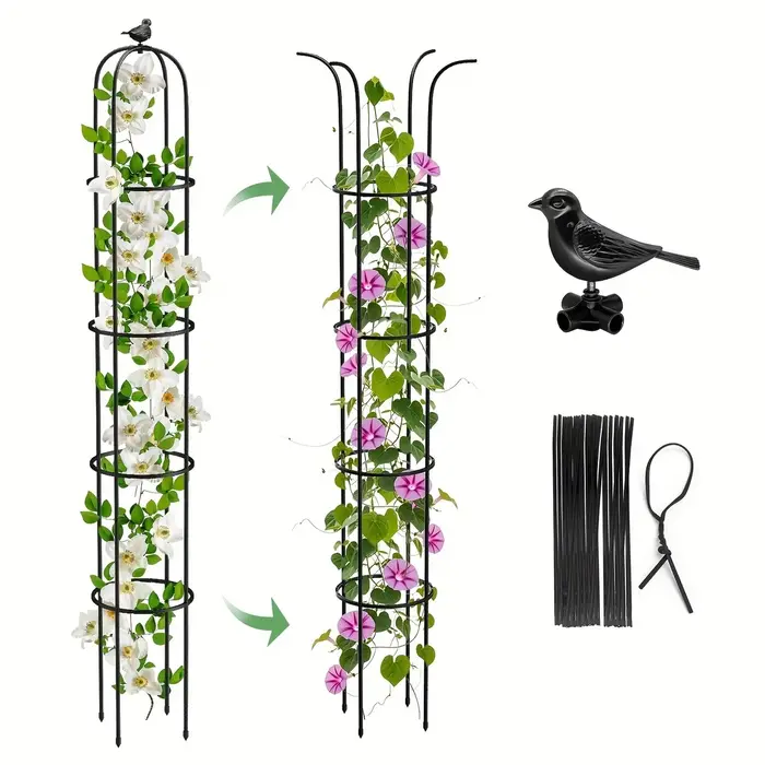 Support de grimpement en métal antirouille pour plantes en pot