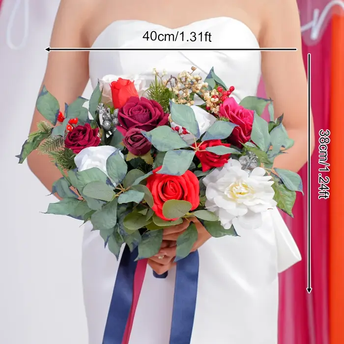 Bouquet de fleurs à main série noël A866204, accessoires d'arrangement Floral de mariée, fournitures