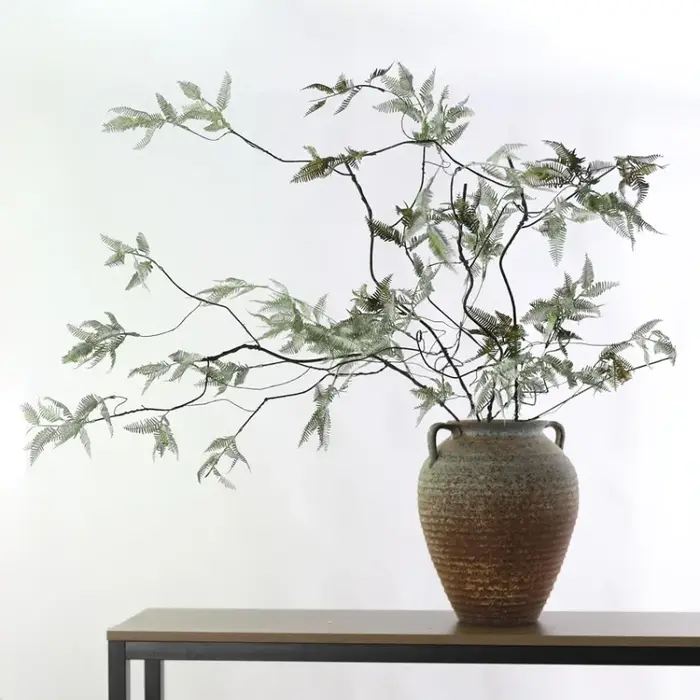 6 pièces de feuilles de fougère artificielles en plastique