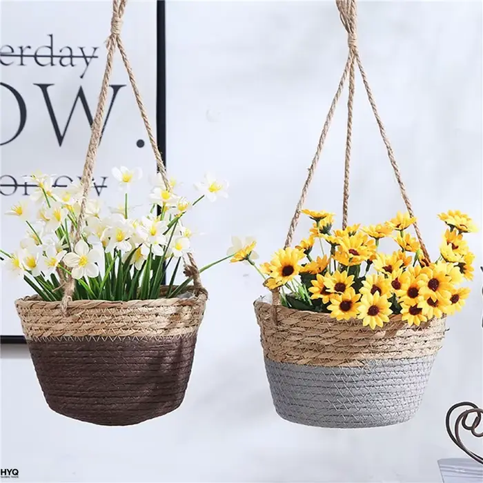 Pot suspendu de jardin en macramé