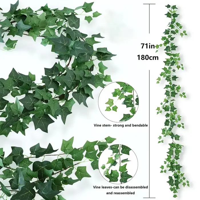 Guirlande de vigne de lierre verte artificielle