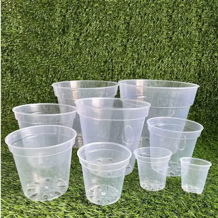 Pot de fleur transparent en plastique dur