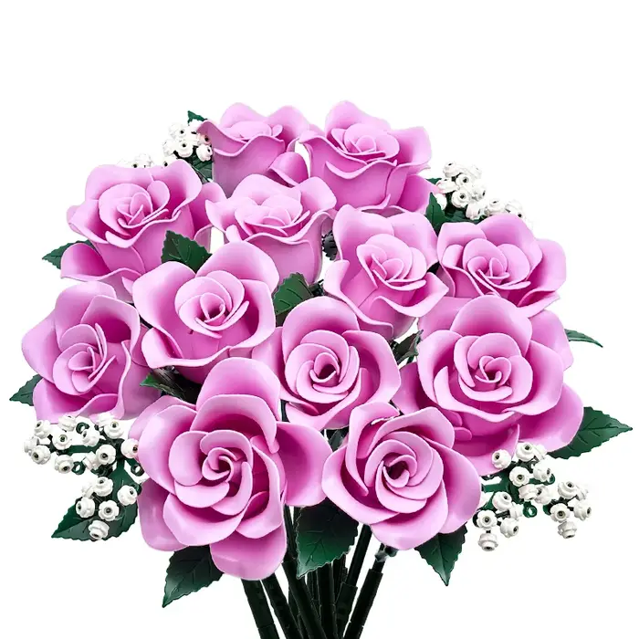 Bouquet de construction de roses roses