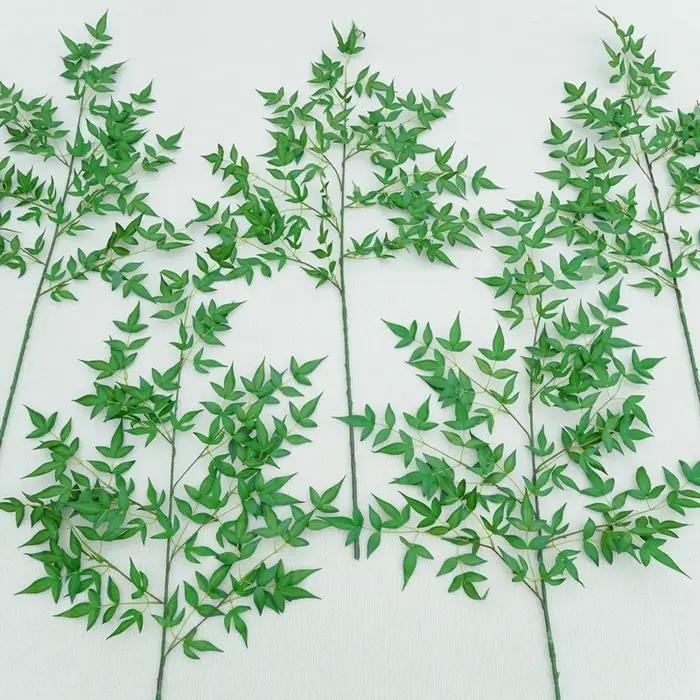 Branches de Feuilles de Bambou Vertes Artificielles