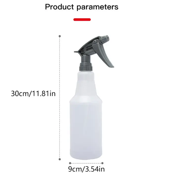 Bouteille pulvérisatrice en plastique rechargeable de 800 ml avec buse à jet réglable