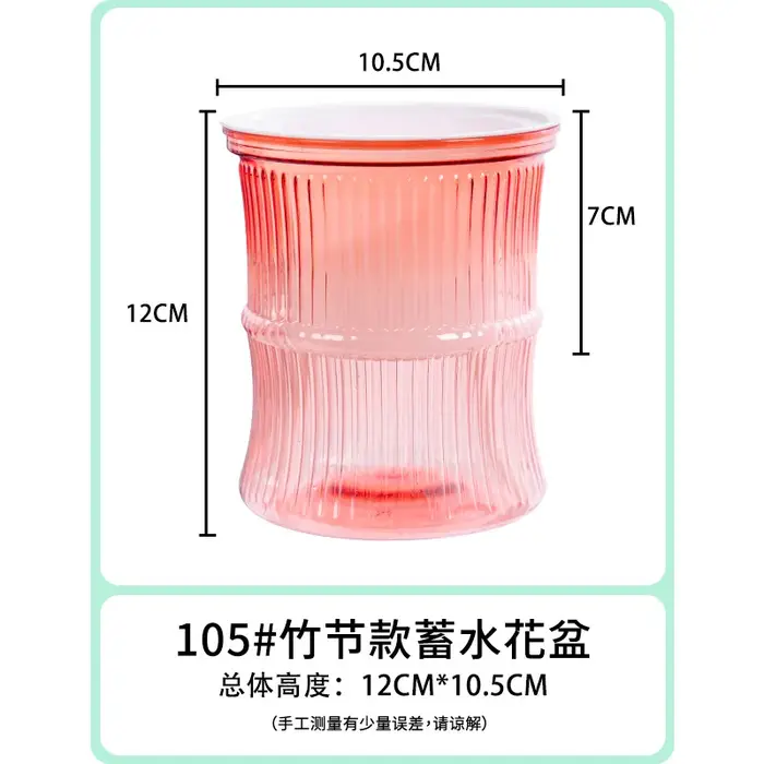 Pot de Fleurs en Plastique Transparent à Double Couche à Absorption d'Eau existent, Pot Décoratif po