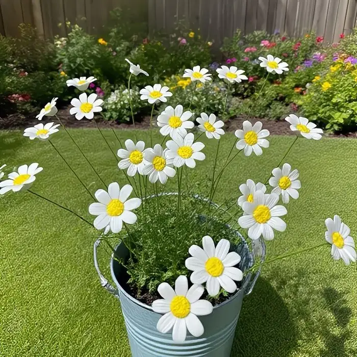 6/8/10 pièces de fleurs de marguerite en céramique