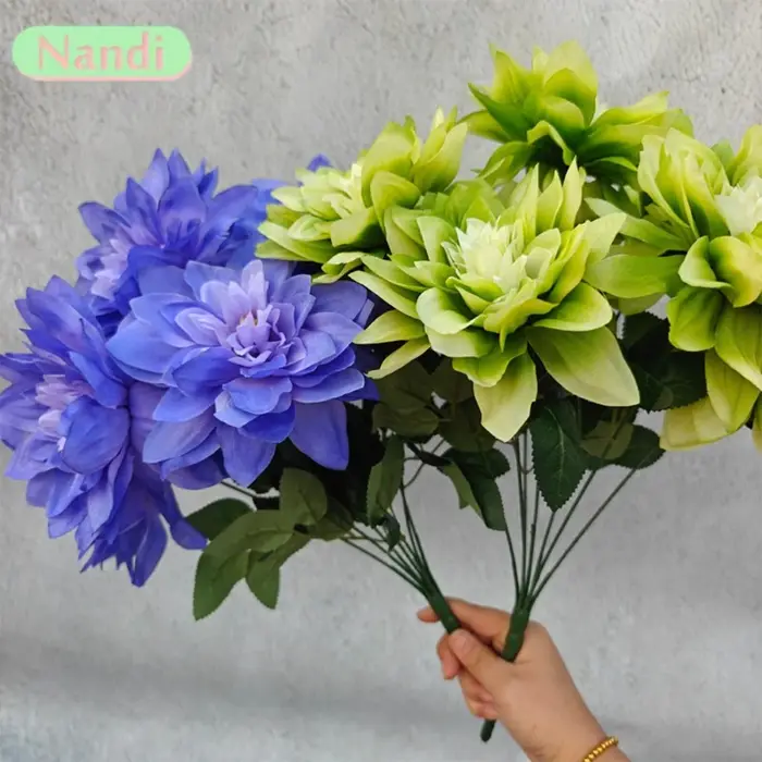 Simulation de fleur Dahlia à 7 têtes de grand diamètre