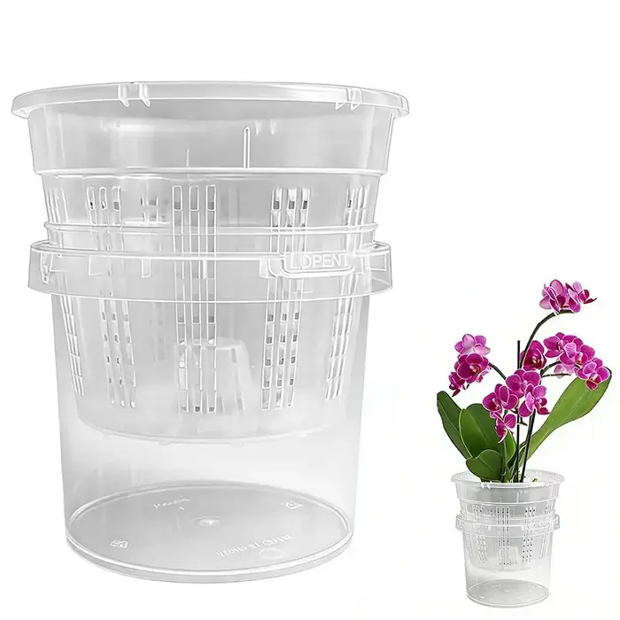 Pot de fleurs transparent à arrosage automatique