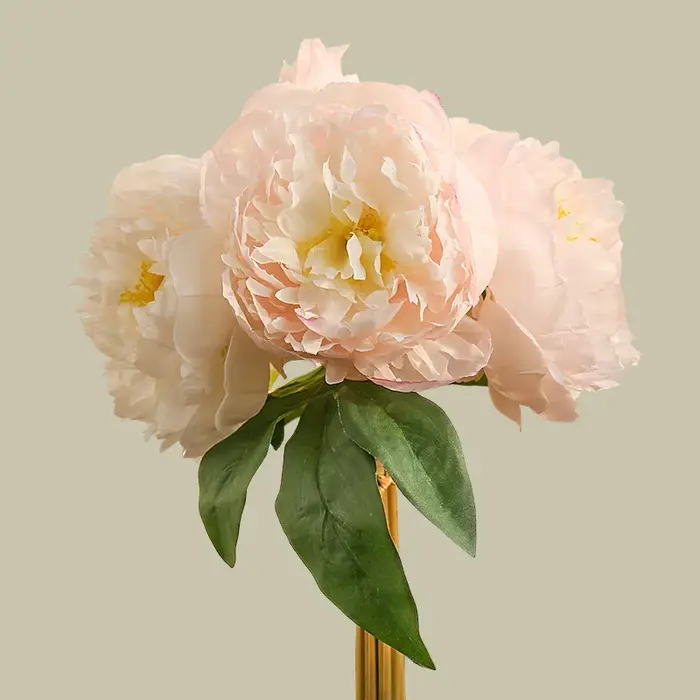 Ins Style-Bouquet de pivoines roses artificielles, fausses fleurs, décoration florale pour salon, vé