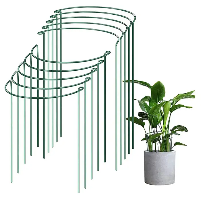 2 piquets de support robustes en métal pour plantes grimpantes