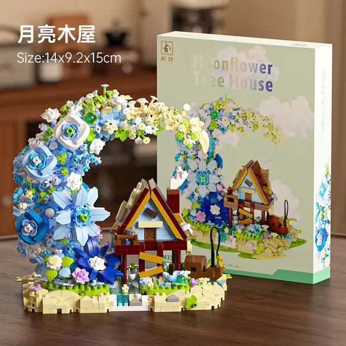 Blocs de construction compatibles Lg Moon Flower Tree House Jihui M3345