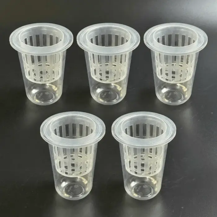 Gobelets en maille plastique transparente pour hydroponie, gobelets de propagation de plantes avec v