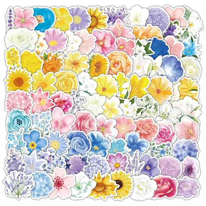 100 autocollants floraux et de fleurs de haute qualité