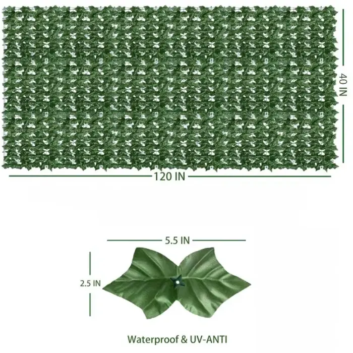 Panneau mural de plante de clôture de lierre artificiel 100x300cm