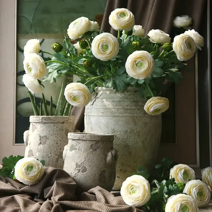 2 Têtes de Fleurs Artificielles Annie Rosée