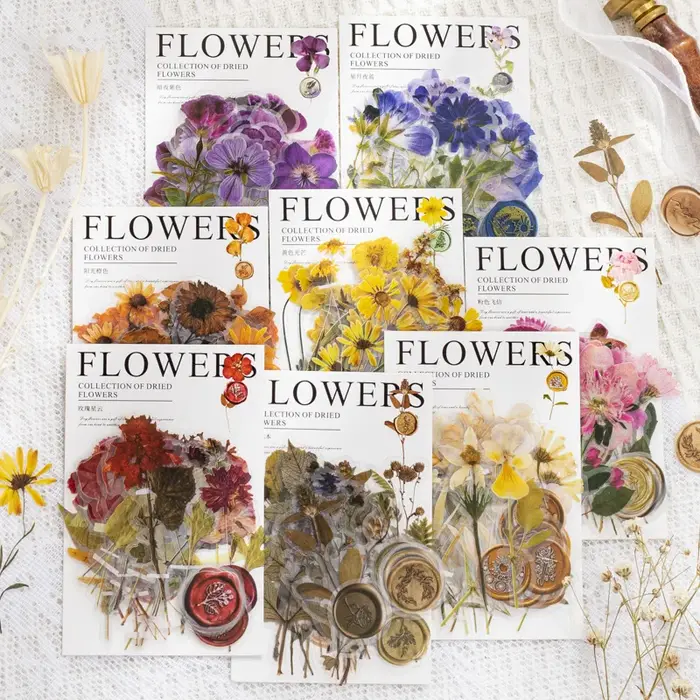 Kit d'autocollants floraux transparents