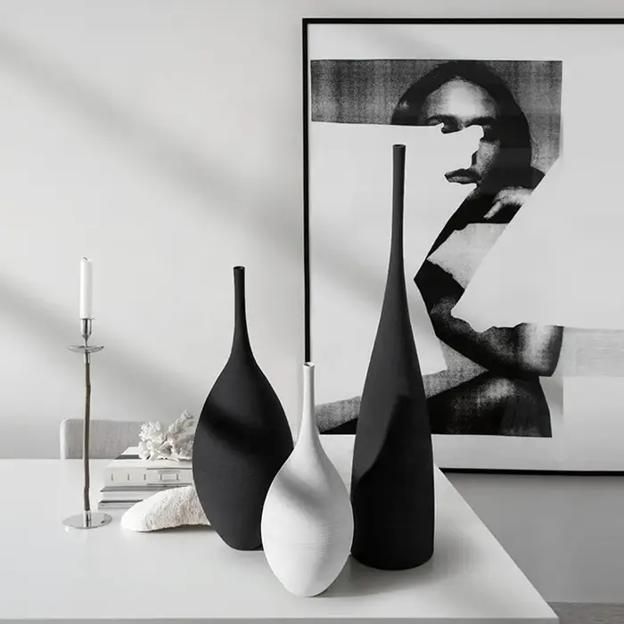 CAPIRON Zen Ceramic Vase for Home Decoration Floor Flowerpot Nordic Interior Centerpiece Living Room