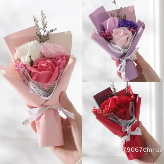 ZYAS]Bouquet de fleurs artificielles miniatures en savon