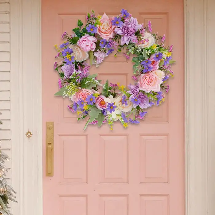 Couronne de fleurs artificielles