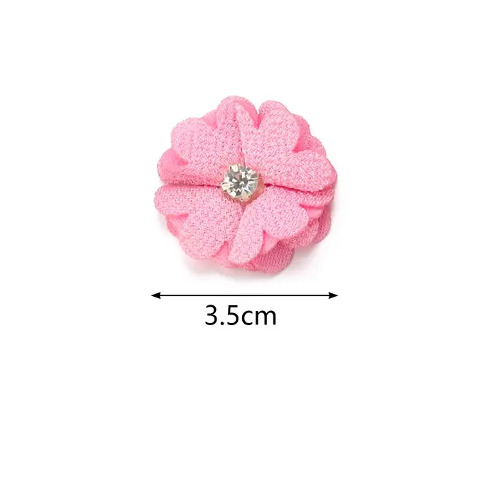 Fleurs en tissu toile de jute 3.5cm, 10 pièces/lot, fleurs artificielles centrées en strass pour bricolage, artisanat, accessoires pour vêtements, décoration de mariage