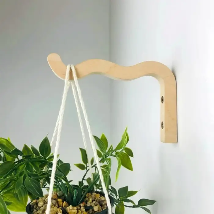 Crochets muraux en bois pour plantes