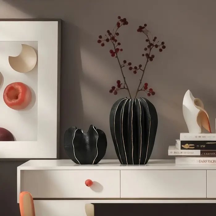 Vase en céramique en forme d'étoile et de fruits