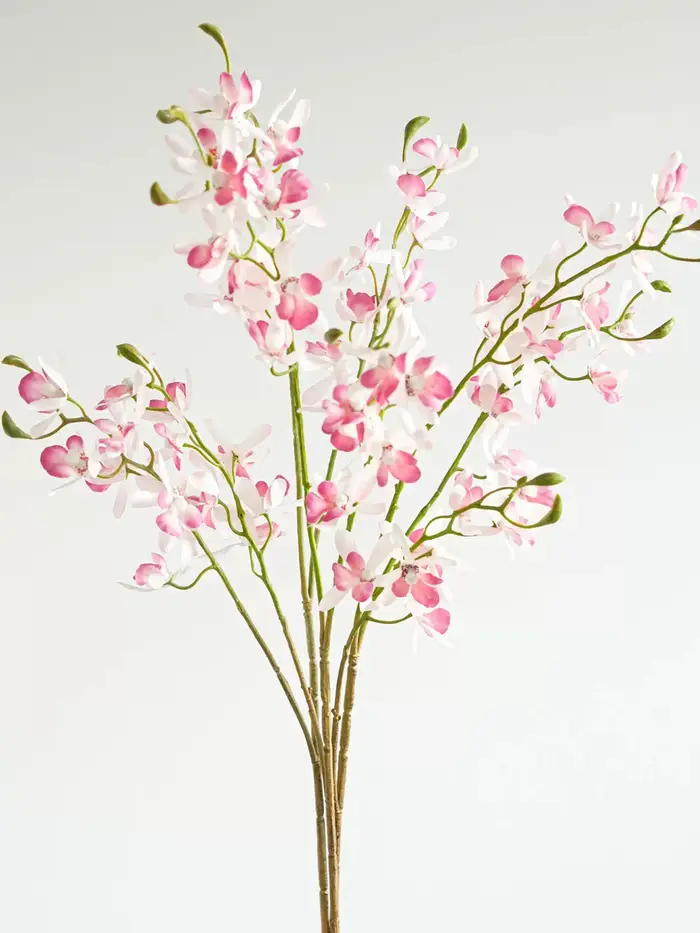 Lot de 3 fleurs artificielles d'orchidée Phalaenopsis