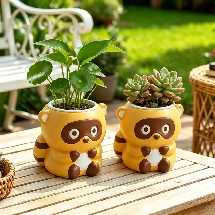 Vase à succulentes fantaisie en résine