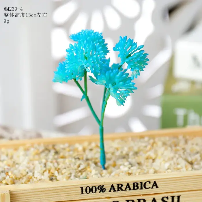 Plantes succulentes artificielles bleues