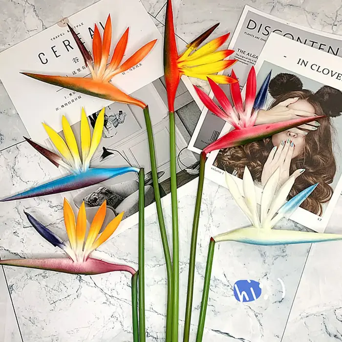 Fleur artificielle oiseau du paradis fausse plante soie Strelitzia Reginae décor à la maison fleurs séchées