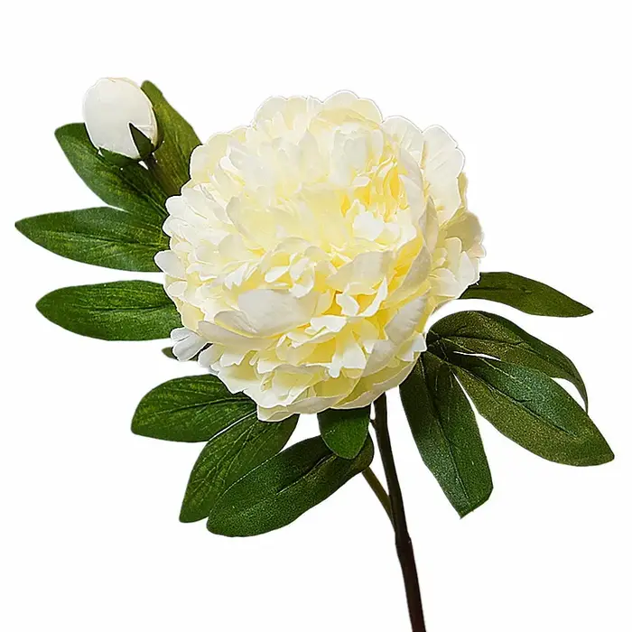 Branche de fleurs artificielles de pivoine de palais avec des feuilles