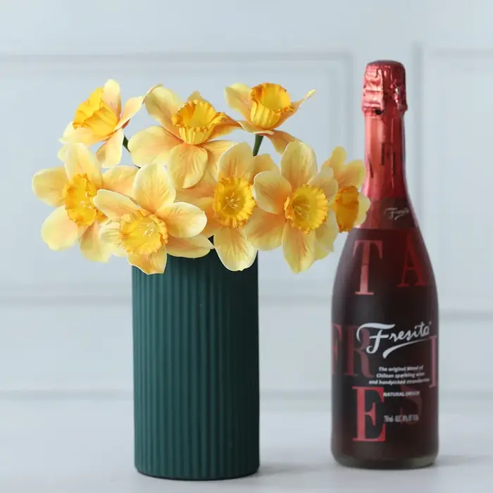 Bouquets de fleurs de narcisse artificielles au toucher réel