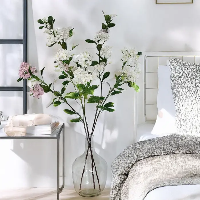Bouquet de fleurs de lys de neige artificielles de 35 pouces