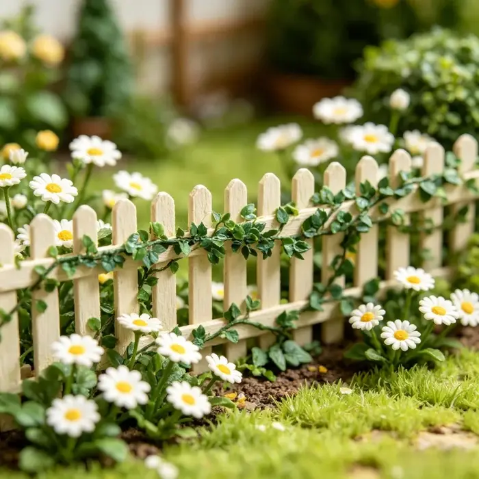 Guirlandes de vigne simulées miniatures de 120 cm/47,2 pouces, plantes vertes miniatures, utilisées pour la décoration de clôtures et de maisons de poupées