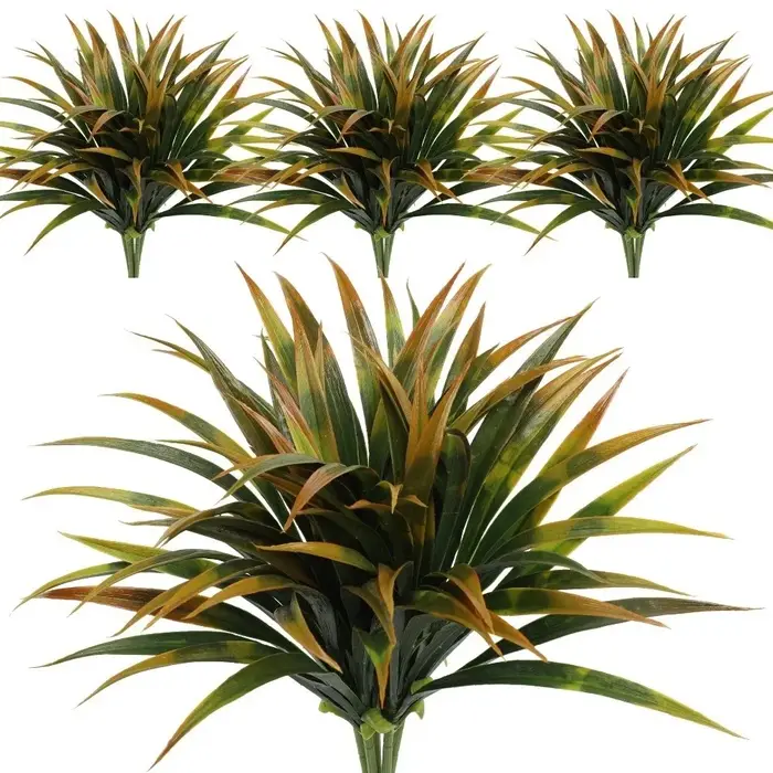 Feuilles d'orchidée artificielles réalistes de 42 cm, feuilles de gladiolus artificielles en plastique pour bricolage, simulation de plante araignée verte, décoration de jardin