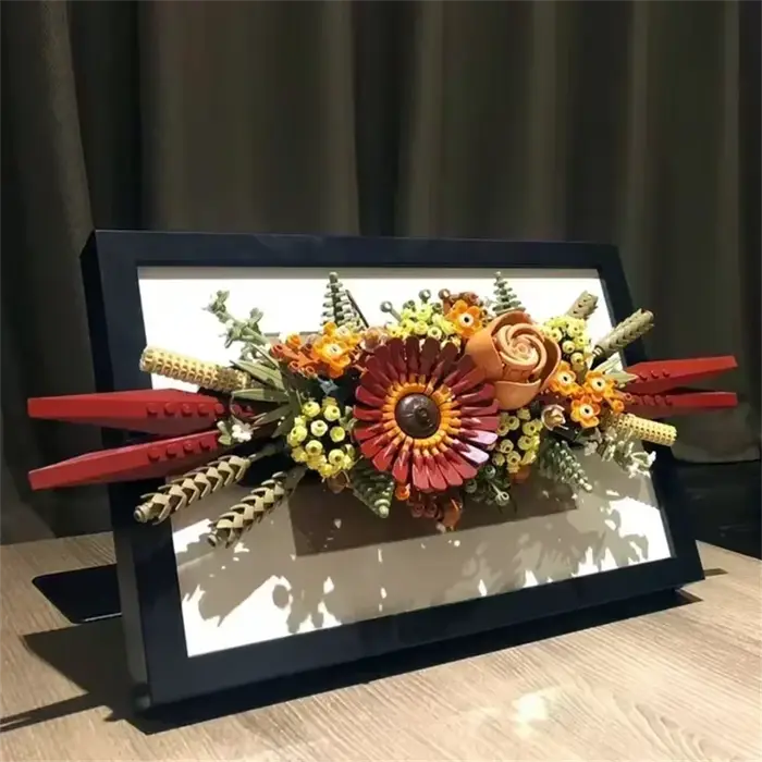 Fleurs artificielles 3D, rose, orchidée, plante en pot, ensemble de blocs de construction DIY, bouquet de fleurs éternelles, modèle de décoration d'intérieur, cadeau de fête