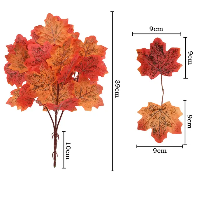 Branche de feuille d'érable plantes artificielles automne feuille d'érable rouge arbre simulé feuill