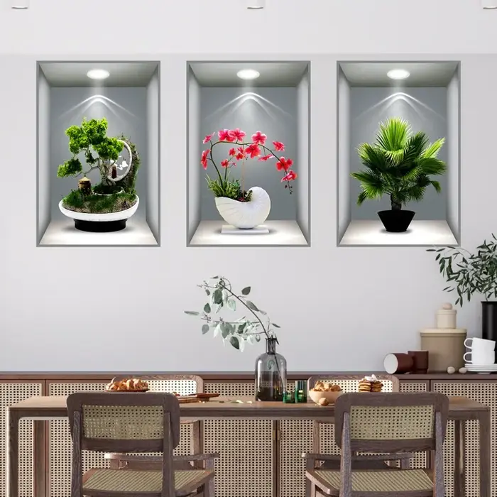 Autocollants de plantes en pot auto-adhésifs